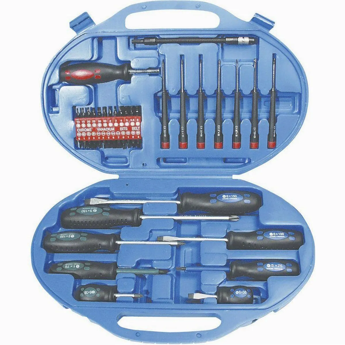Brüder Mannesmann Schraubendreher-Set 42-teilig, ergonomische Griffe, vielseitige Bits