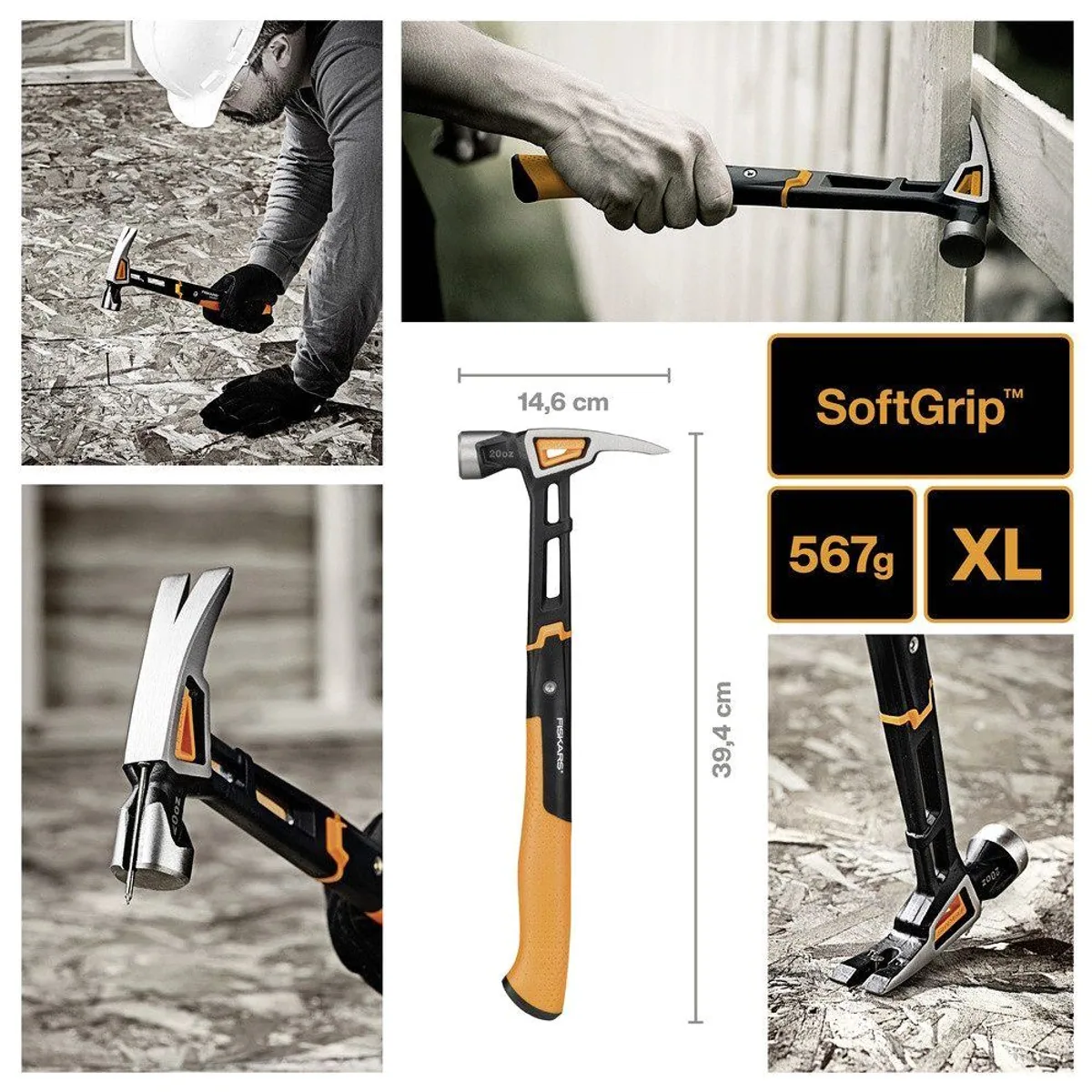 Fiskars IsoCore Universalhammer, präzise Handhabung, ergonomischer Griff, 0.95 kg 2
