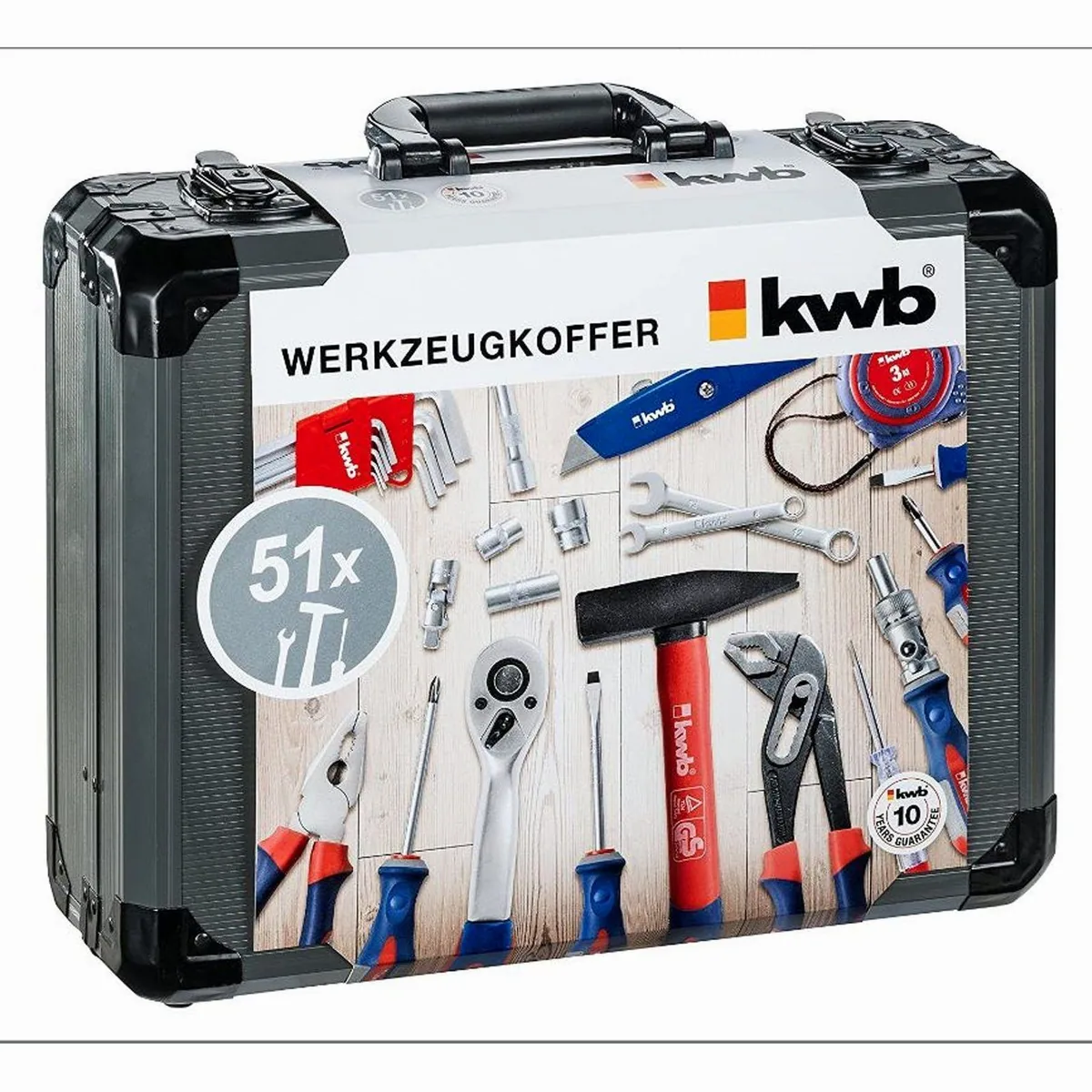kwb Werkzeug-Koffer 51-teilig, robust, ergonomisch, vielseitig einsetzbar 2