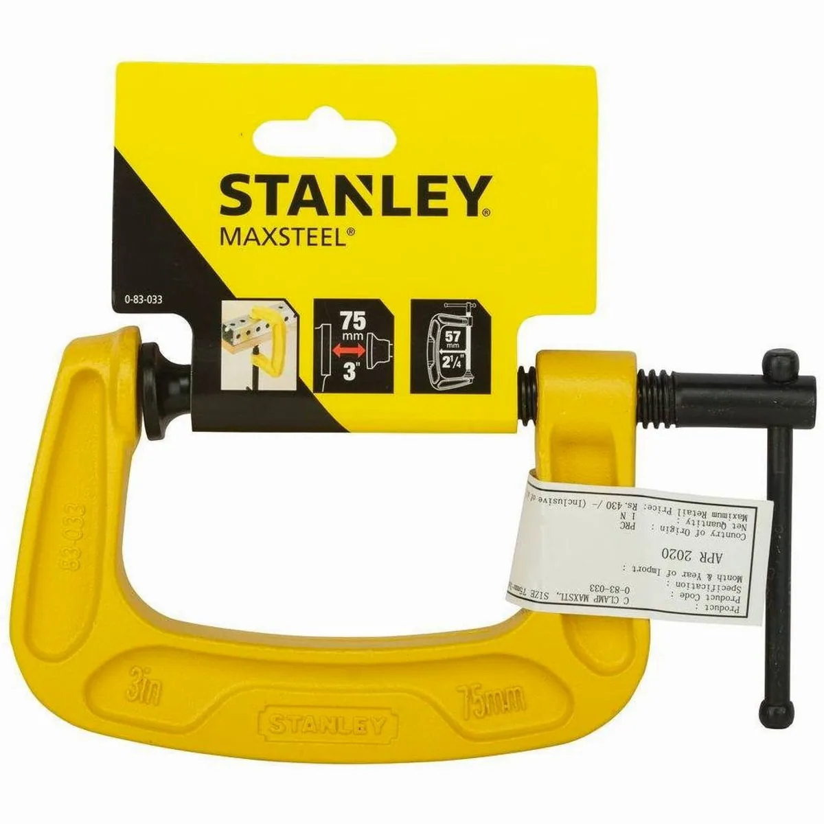 Stanley MaxSteel C-Zwinge, 75 mm, hohe Haltekraft und einfache Handhabung 5