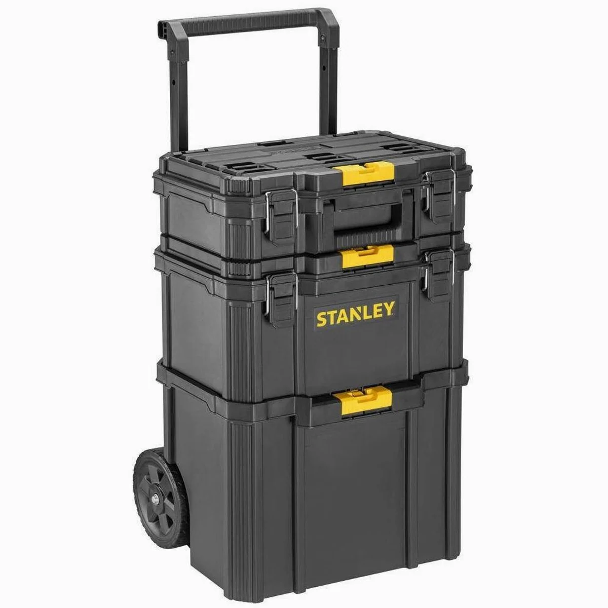 Stanley Quiklink Rolling Workshop, praktischer 3-teiliger Werkzeugkoffer, gummierte Räder, Teleskopgriff 5