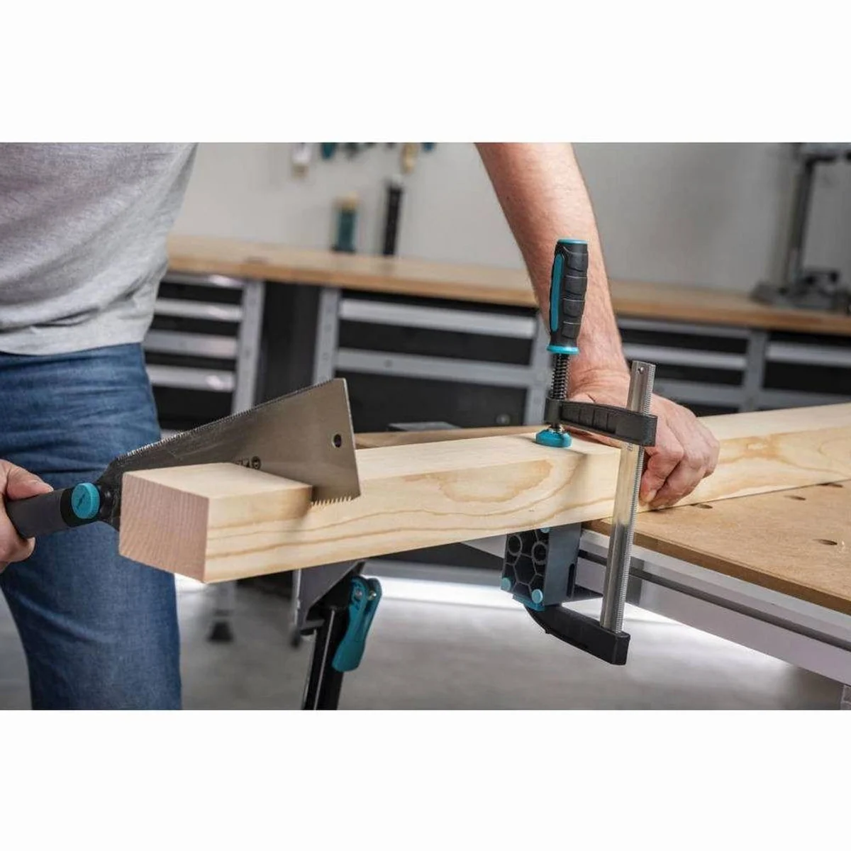 Wolfcraft SC 80-300 Schraubzwinge, hohe Spannkraft, werkstückschonend, ergonomisch 2